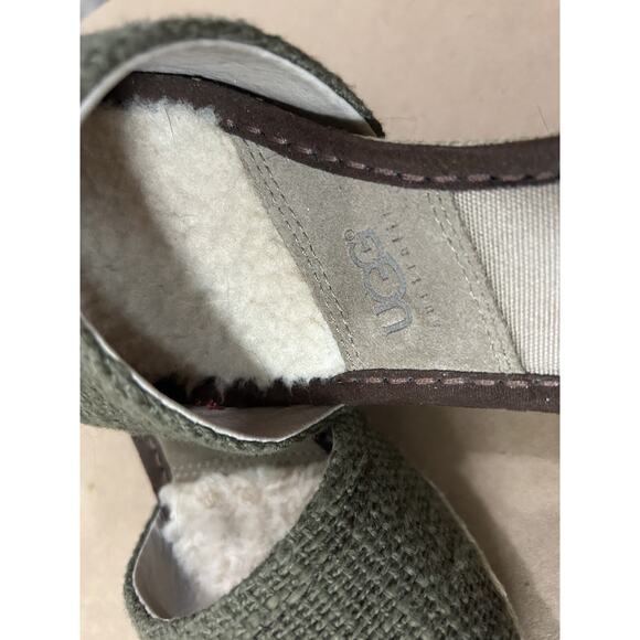 UGG Australia Mar Green Suede Espadrille Wedge Heels With Ankle Tie Size US 9 - Picture 9 of 11